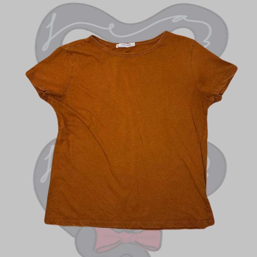 ZARA Trafaluc Rust Brown T-Shirt - Size Small